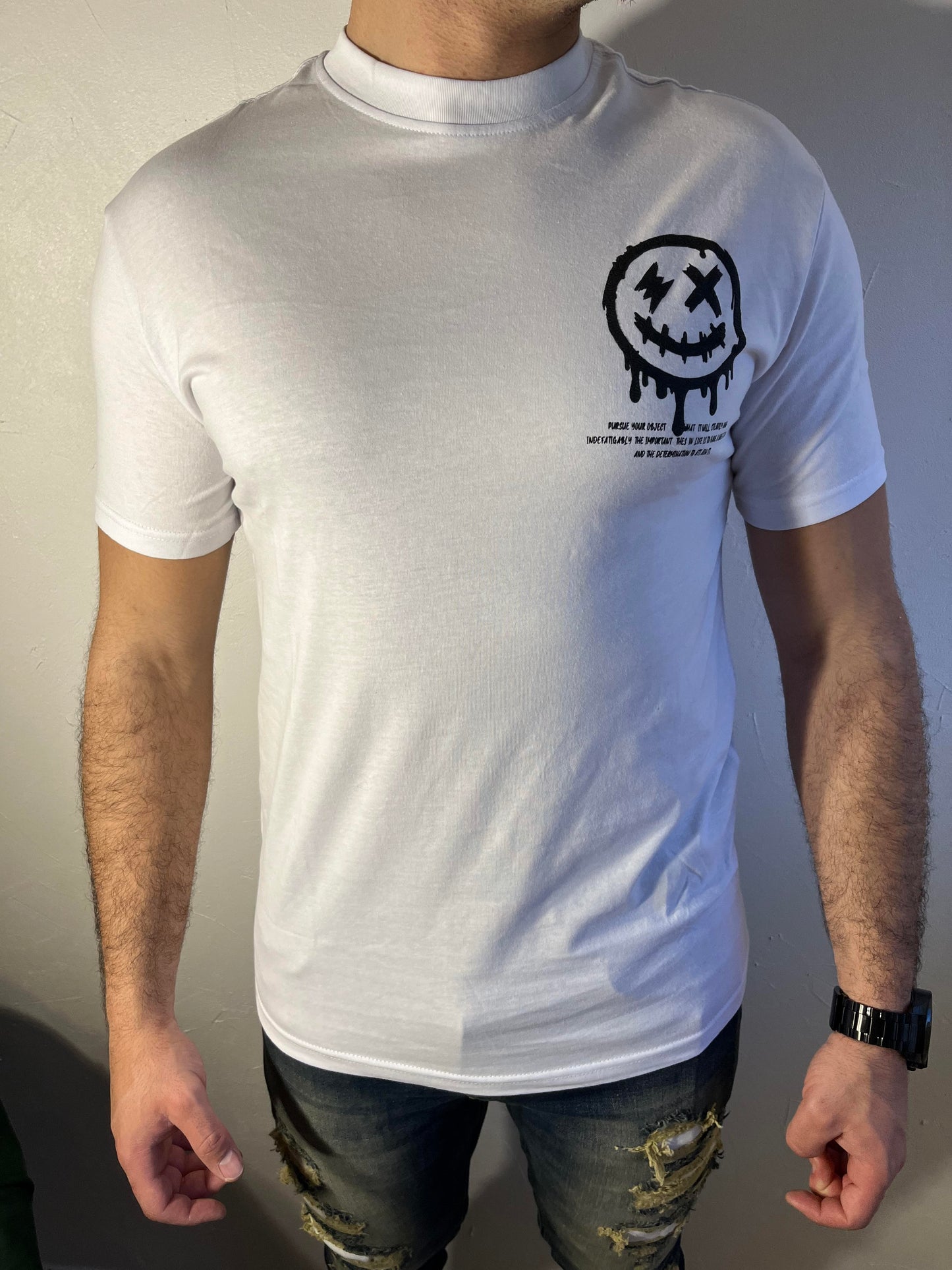 Tee-shirt smiley blanc
