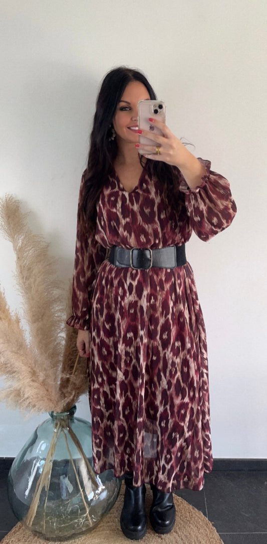 Robe Léopard Bordeaux