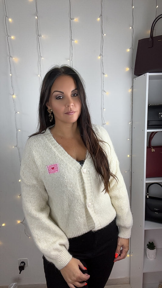 Veste-Pull Carla Écru