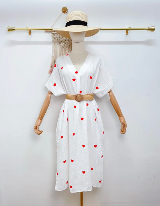 Robe longue cœurs