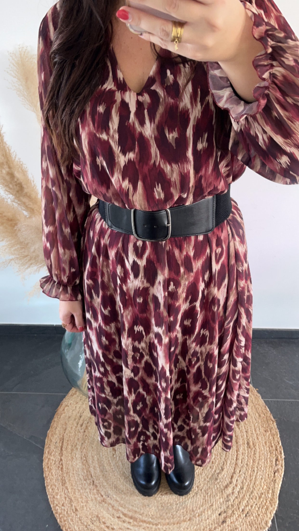 Robe Léopard Bordeaux