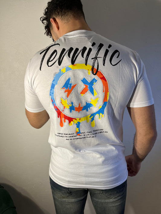 Tee-shirt smiley blanc